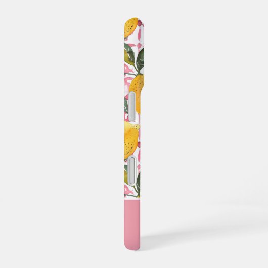 Custom Mediterranean Style Lemon Pattern iPhone 16ケース (右側面)