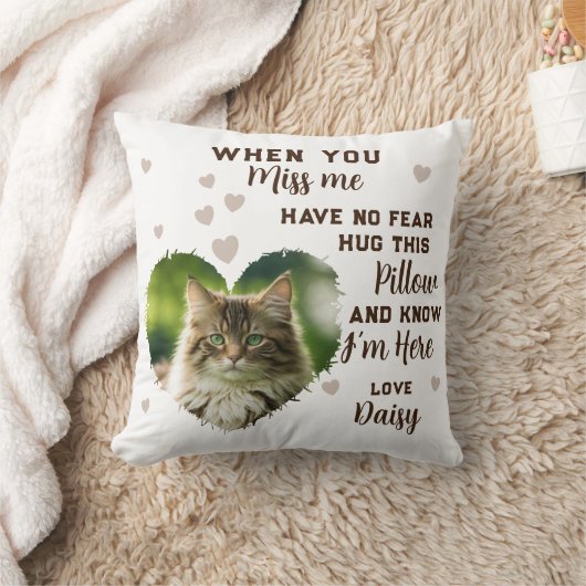 Custom Memorial Cat Throw Pillow クッション (ブランケット)