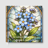Custom Memorial Forget Me Not Stain Glass Funeral ゲストブック (正面)
