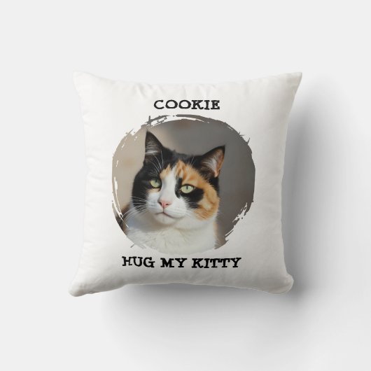 Custom Memorial Pet Pillow Hug My Kitty Cat Gift クッション (裏面)