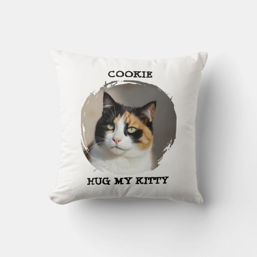 Custom Memorial Pet Pillow Hug My Kitty Cat Gift クッション (正面)