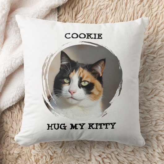 Custom Memorial Pet Pillow Hug My Kitty Cat Gift クッション