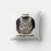 Custom Memorial Pet Pillow Love My Fluff Cat Gift クッション (正面)