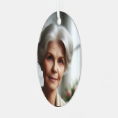 Custom Memorial Photo Name Date Arabic Bible Verse メタルオーナメント (正面左)