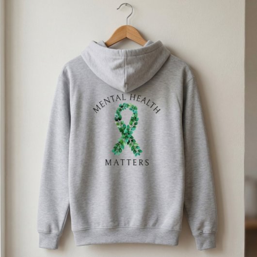 Custom Mental Health Matters Botanical Back Print パーカ