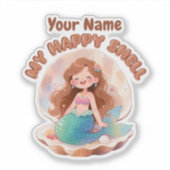 Custom Mermaid [ Add Your Name ] Cute Aesthetic シール (正面)