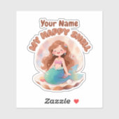 Custom Mermaid [ Add Your Name ] Cute Aesthetic シール (シート)