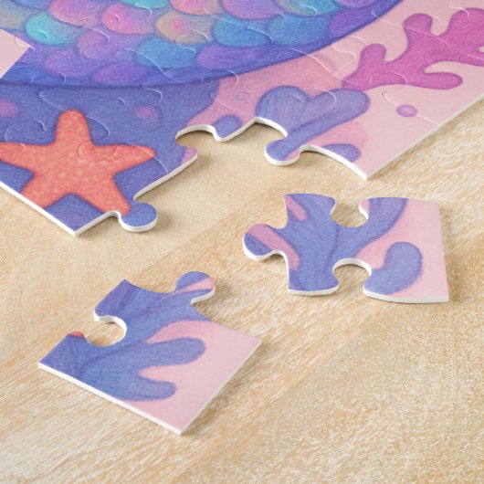 Custom Mermaid Puzzle with Name & Ocean Shells ジグソーパズル (側面)