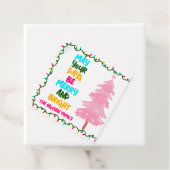 Custom Merry Bright Pink Christmas Party フェイバータグ (インサイチュ)