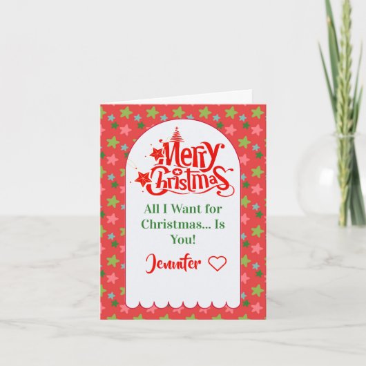 Custom Merry Christmas Card for Your Girlfriend  カード (正面)