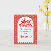 Custom Merry Christmas Card for Your Girlfriend  カード (黄色い花)
