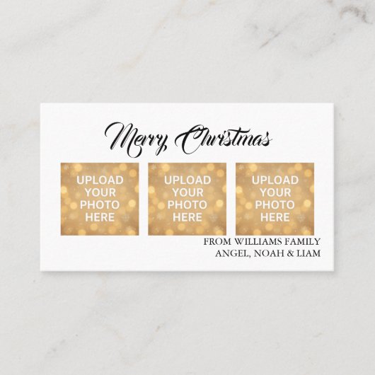 Custom Merry Christmas Photo Business card theme 名刺 (正面)