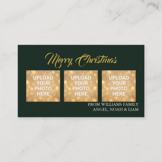 Custom Merry Christmas Photo Card 名刺 (正面)