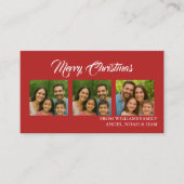 Custom Merry Christmas Photo Card 名刺 (正面)