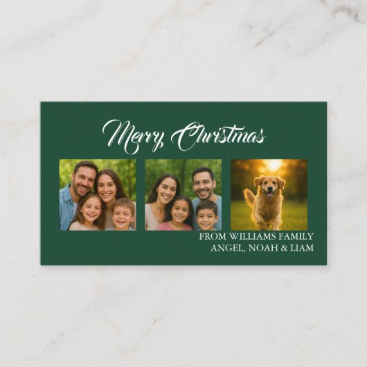 Custom Merry Christmas Photo Card 名刺 (正面)