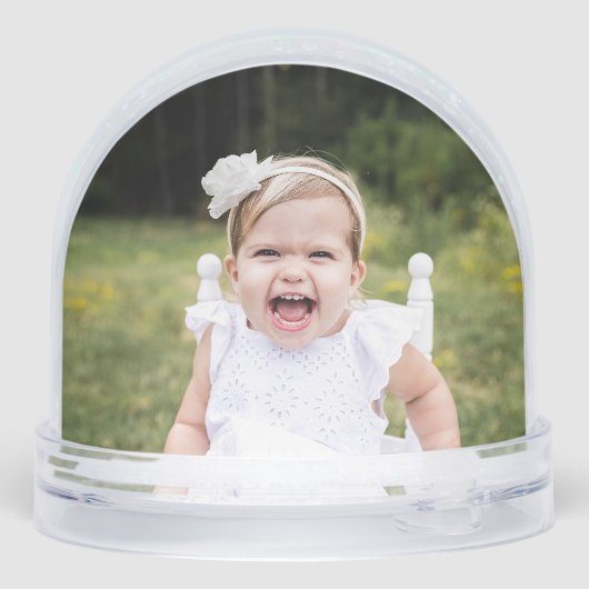 Custom Merry Christmas Typography Photo Snow Globe (裏面)