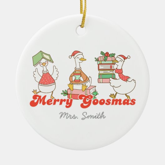 Custom Merry Goosemas Ornament セラミックオーナメント (正面)
