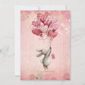 Custom Message bunny Animal Valentines Day シーズンカード (正面)