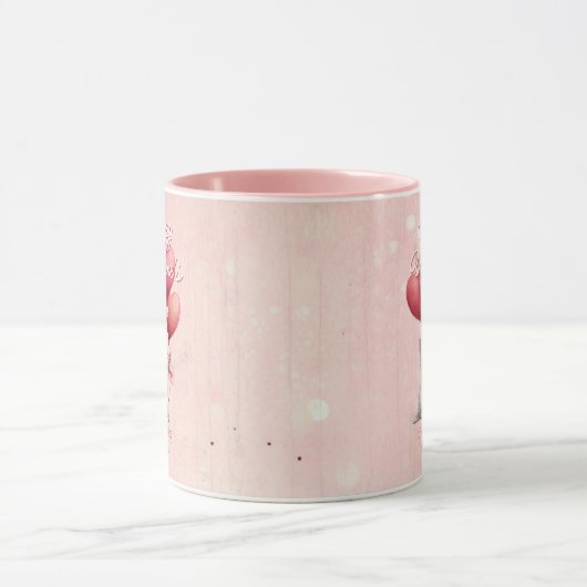 Custom Message Cat Animal Valentines Day マグカップ (中央)