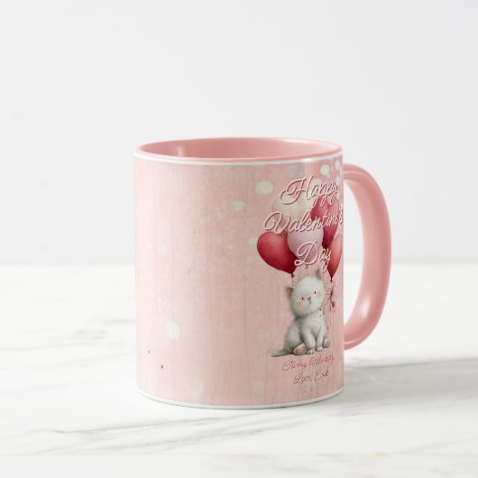 Custom Message Cat Animal Valentines Day マグカップ (正面右)