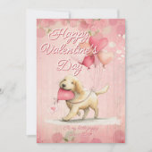 Custom Message Dog Animal Valentines Day シーズンカード (正面)