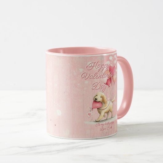 Custom Message Dog Animal Valentines Day マグカップ (正面右)