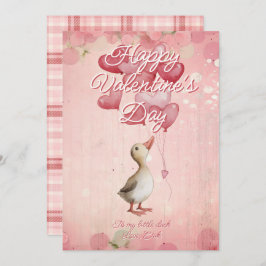 Custom Message Duck Animal Valentines Day シーズンカード