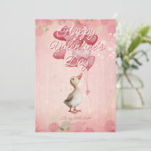 Custom Message Duck Animal Valentines Day シーズンカード (スタンド正面)