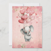 Custom Message Elephant Animal Valentines Day シーズンカード (正面)