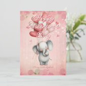 Custom Message Elephant Animal Valentines Day シーズンカード (スタンド正面)