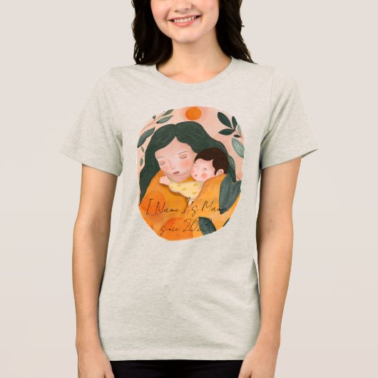 Custom Message & Font Mama Era トライブレンドTシャツ (正面)