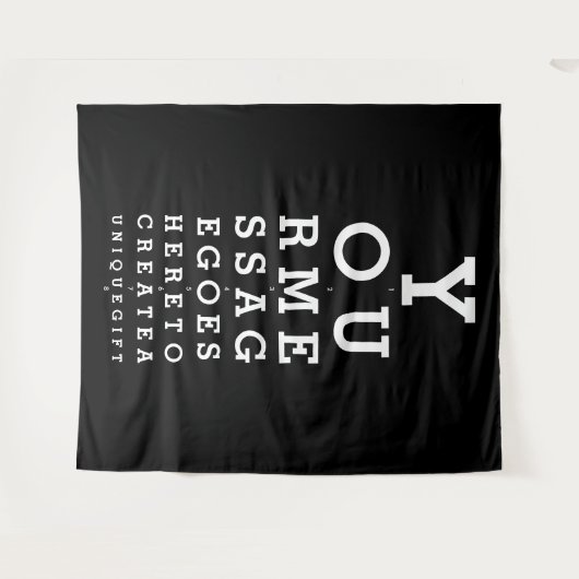 Custom Message Fun Eyesight Test Photo Backdrop タペストリー (正面(横))