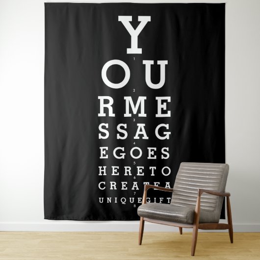 Custom Message Fun Eyesight Test Photo Backdrop タペストリー (インサイチュ)