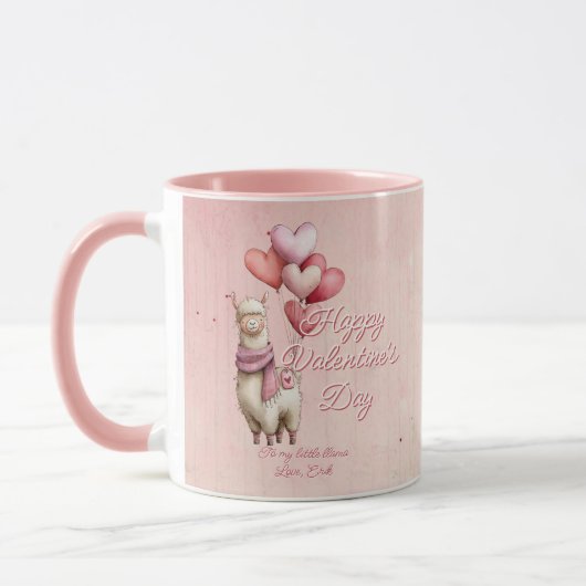 Custom Message Llama Animal Valentine's Day マグカップ (左)