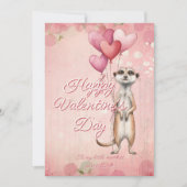 Custom Message Meerkat Animal Valentines Day シーズンカード (正面)