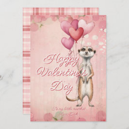 Custom Message Meerkat Animal Valentines Day シーズンカード
