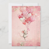 Custom Message Mouse Animal Valentines Day シーズンカード (正面)
