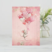 Custom Message Mouse Animal Valentines Day シーズンカード (スタンド正面)
