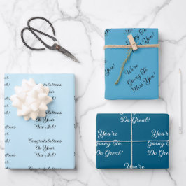 Custom Message New Job Congratulations Gift ラッピングペーパーシート