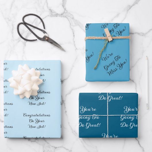 Custom Message New Job Congratulations Gift ラッピングペーパーシート (正面)
