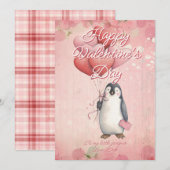Custom Message Penguin Animal Valentines Day シーズンカード (正面/裏面)