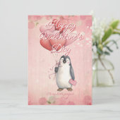 Custom Message Penguin Animal Valentines Day シーズンカード (スタンド正面)