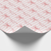 Custom Message Pink Coquette Bows Happy Birthday ラッピングペーパー (角)