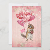 Custom Message Squirrel Animal Valentines Day シーズンカード (正面)