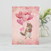Custom Message Squirrel Animal Valentines Day シーズンカード (スタンド正面)