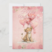 Custom Message Tiger Animal Valentines Day シーズンカード (正面)