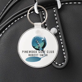 Custom Metal Golf Bag Tag, Personalized Round Name キーホルダー