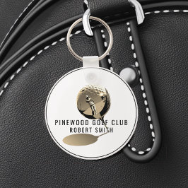 Custom Metal Golf Bag Tag,Personalized Round Sepia キーホルダー
