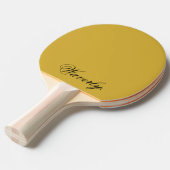 Custom Metallic Gold Ping Pong Paddle Name 卓球ラケット (正面アングル)
