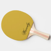 Custom Metallic Gold Ping Pong Paddle Name 卓球ラケット (横)
